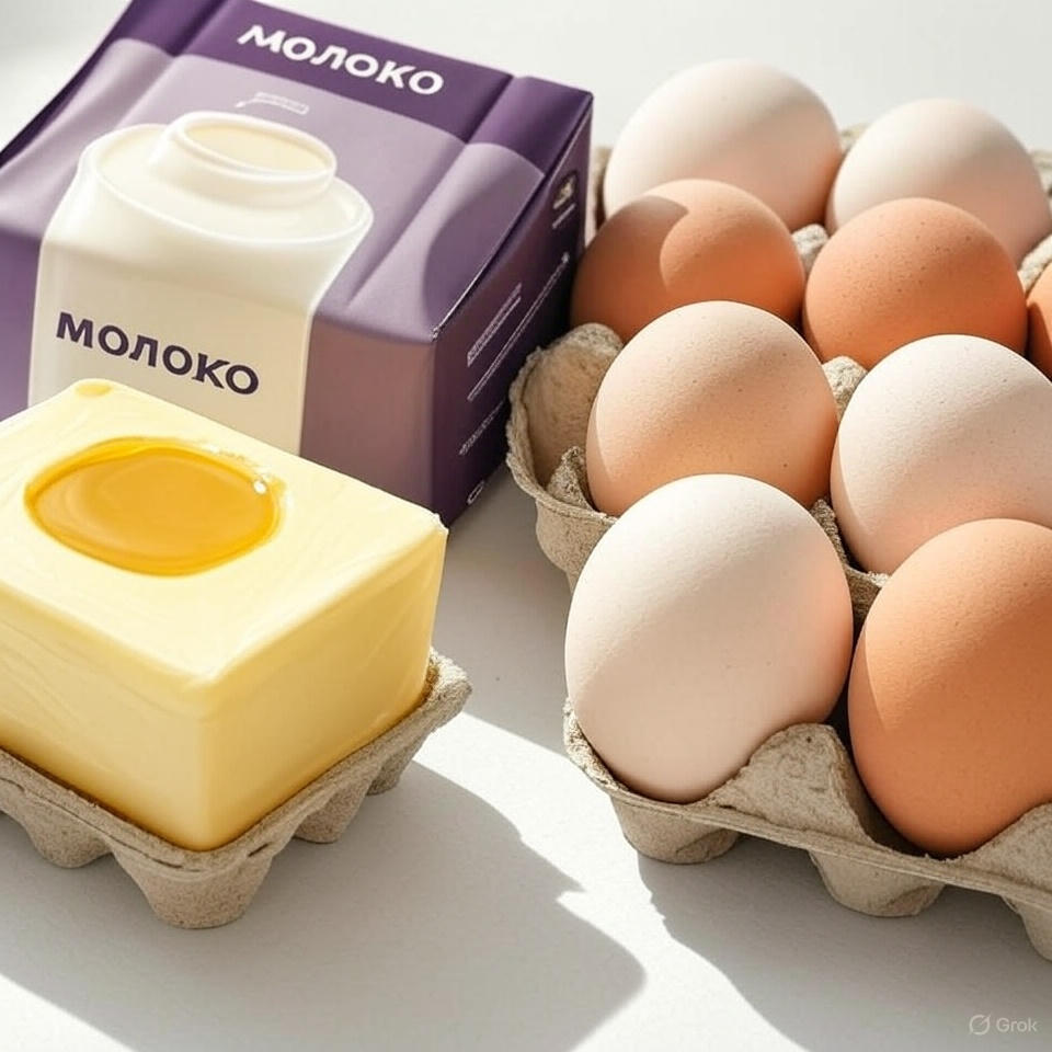 Молоко, сыр, яйца