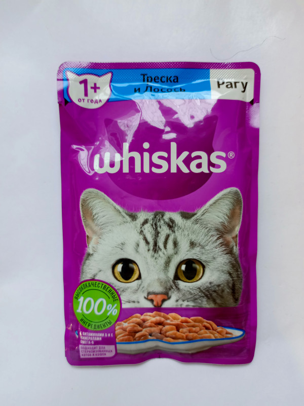 Whiskas Треска и лосось 75гр