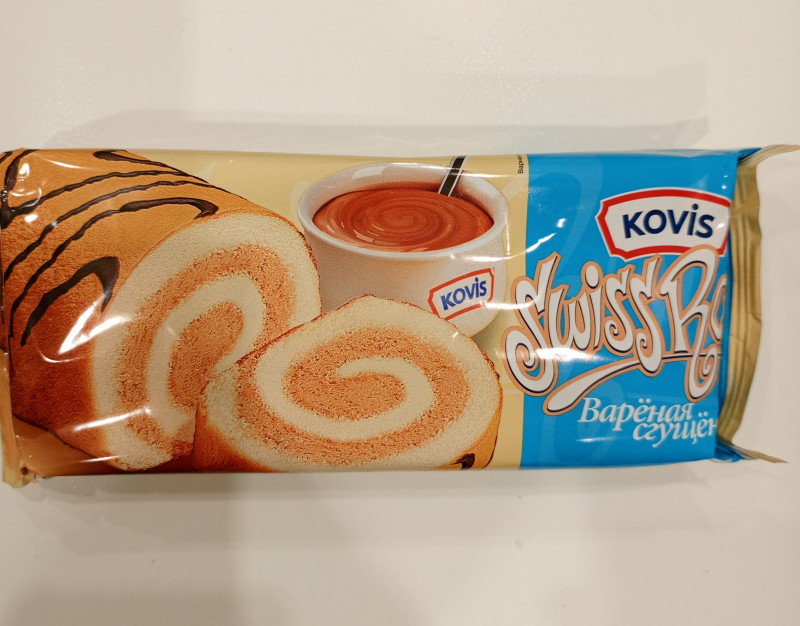 Бисквитный рулет KOVIS варёная сгущёнка 175г