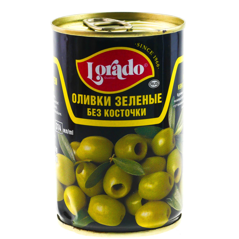 Оливки Лорадо зеленые без косточки 0,314л