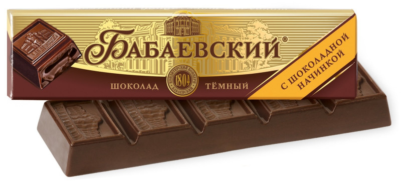 Шоколад Бабаевский тёмный с шоколадной начинкой 50г