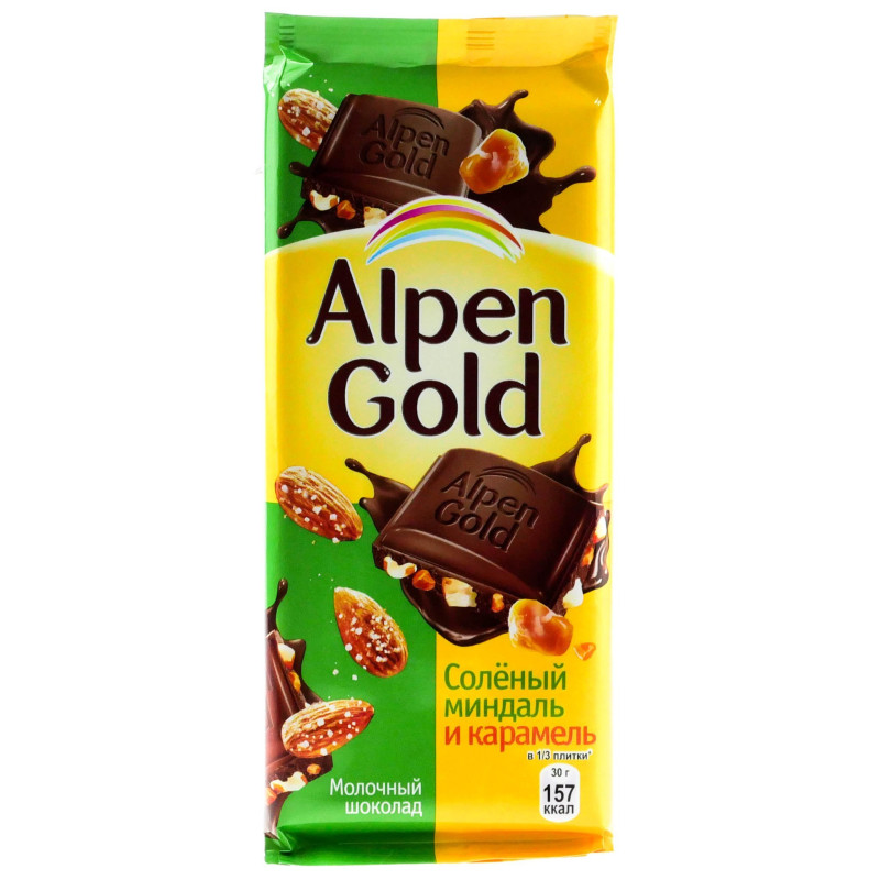 Шоколад Alpen Gold 85 г миндаль карамель