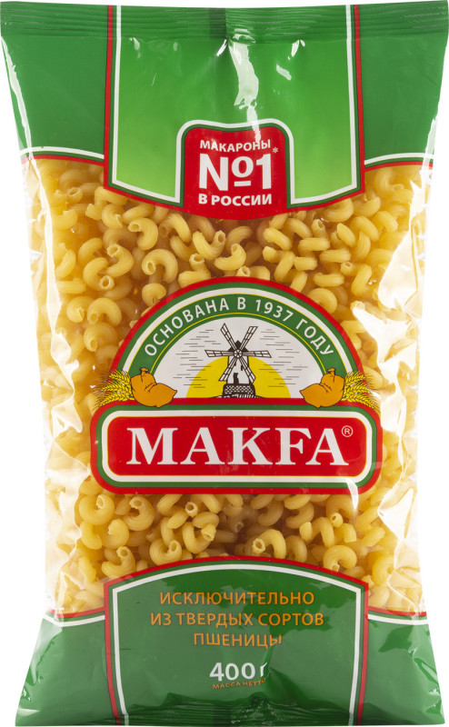 Макароны макфа витки 400г