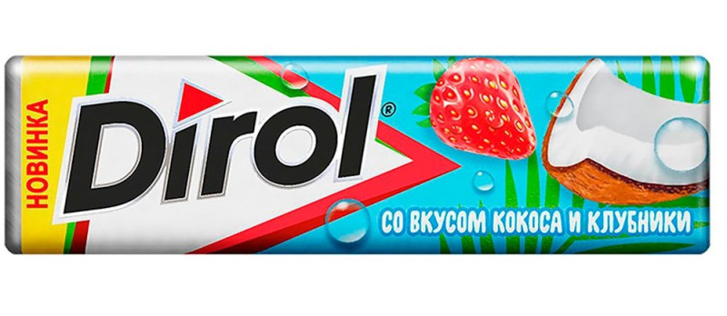 Жевательная резинка DIROL КОКОС-КЛУБНИКА 13,6Г