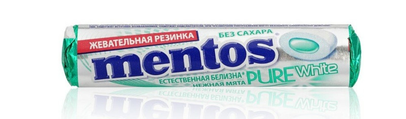 Жевательная резинка MENTOS PURE WHITE НЕЖНАЯ МЯТА 15,5Г
