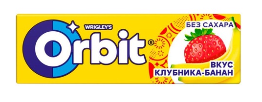 Жевательная резинка ORBIT КЛУБНИКА-БАНАН 13,6Г