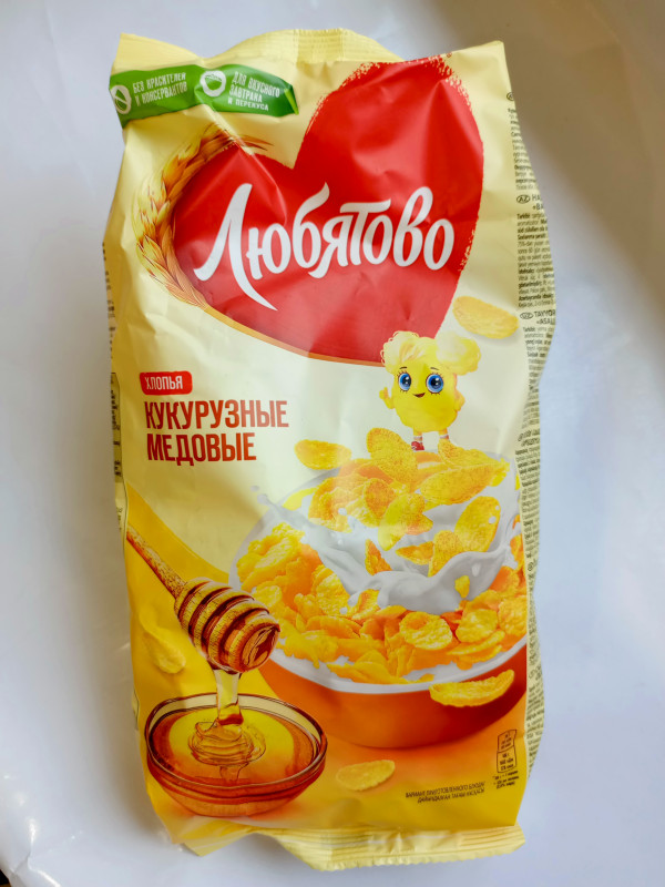 Хлопья Любятово Медовые 250гр